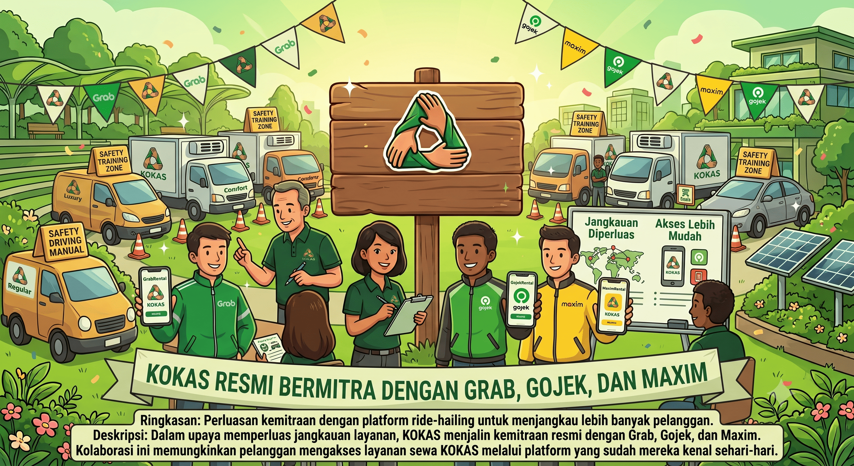 KOKAS Resmi Bermitra dengan Grab, Gojek, dan Maxim